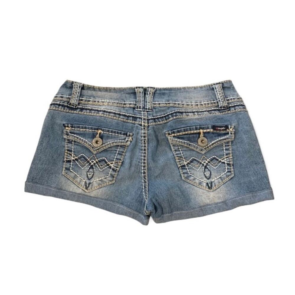 Vintage Y2K Angels Denim Micro Mini Shorts Size 5